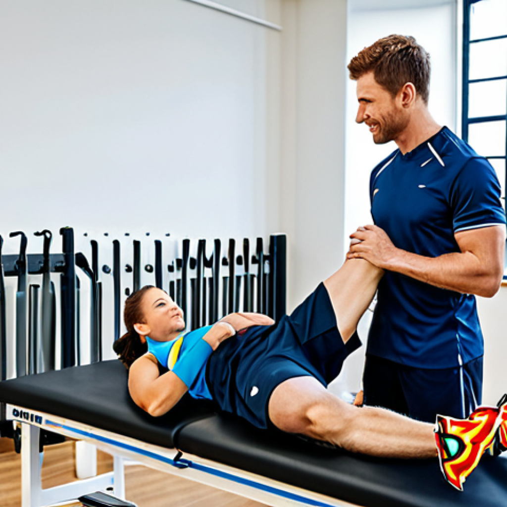 스포츠재활사 취업 성공 스토리 - Sports Rehabilitation Clinic**

"A brightly lit, modern sports rehabilitation clinic interior, showc...