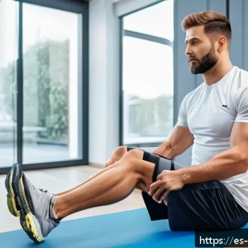 스포츠재활사 연봉 비교  국내 vs 해외 - A professional sports physiotherapist treating a middle-aged male athlete with a knee injury in a mo...
